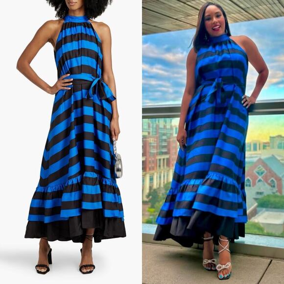 Alice + Olivia NWT Jovie Halter Neck High Low Maxi Dress Big Bow Size Small - Picture 5 of 11